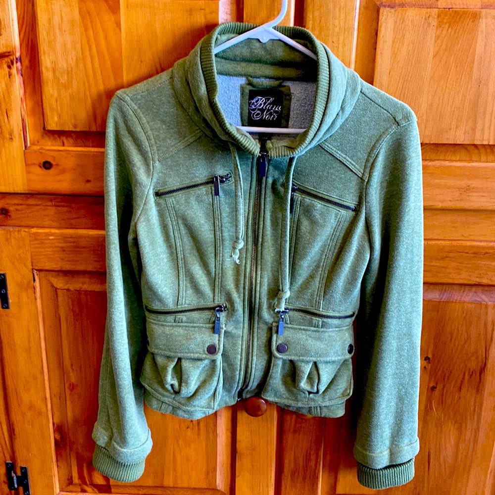 Blanc Noir size small, sweat shirt jacket. Light lie greenish